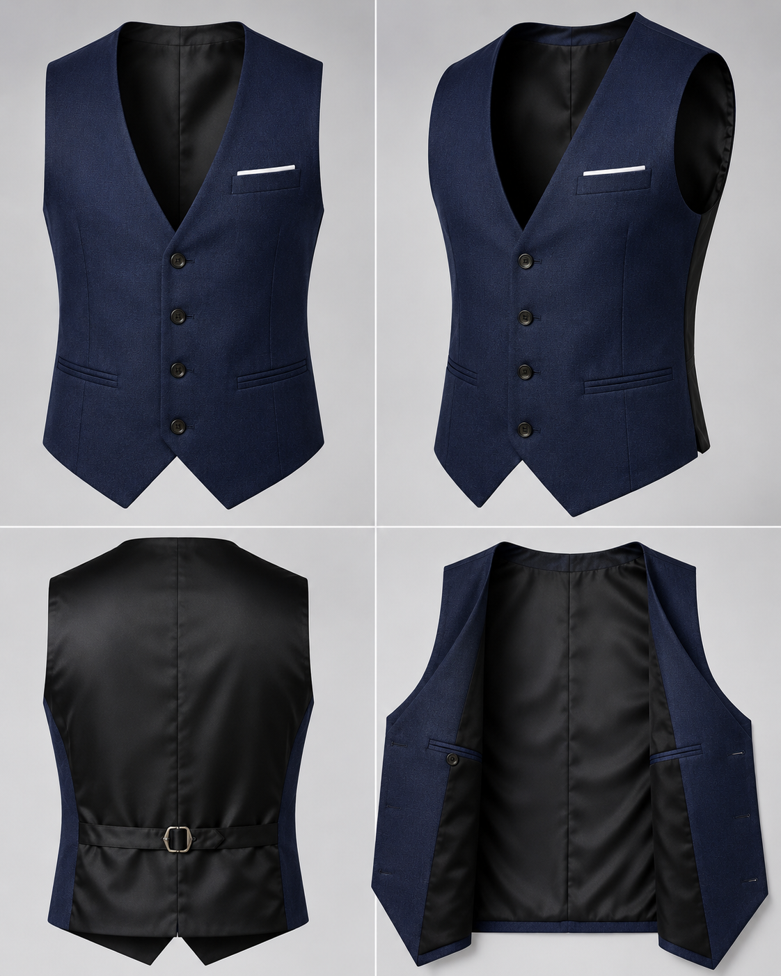 Navy Blue Double Breasted Waistcoat